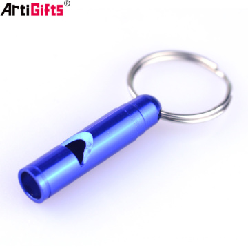 China Artigifts Keychain Factory Wholesale cheap custom metal whistle keyring